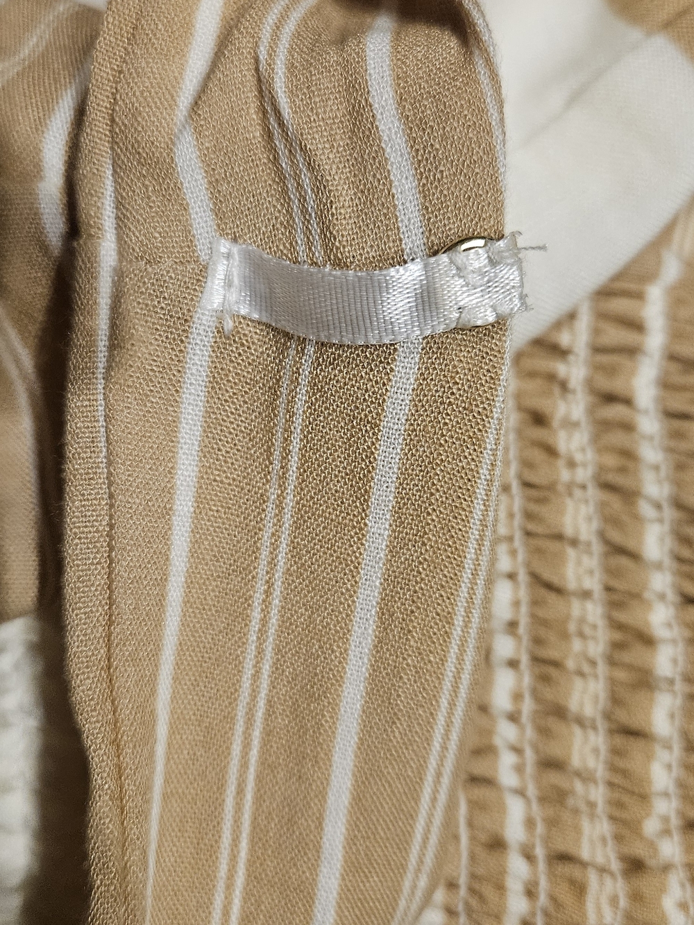 Draper James Cream and Tan Chevron Maxi Dress with Wide Straps And Pockets Small - Picture 5 of 11